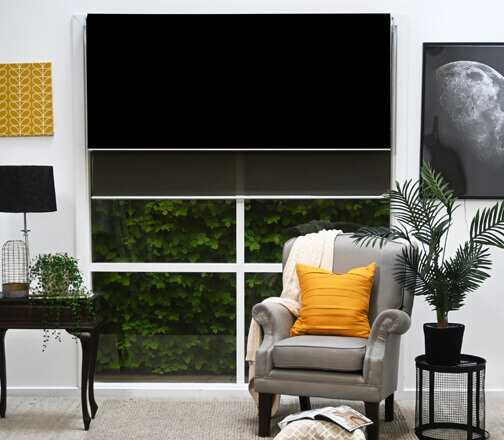 Go wide with Double Roller Blinds and  forget sag